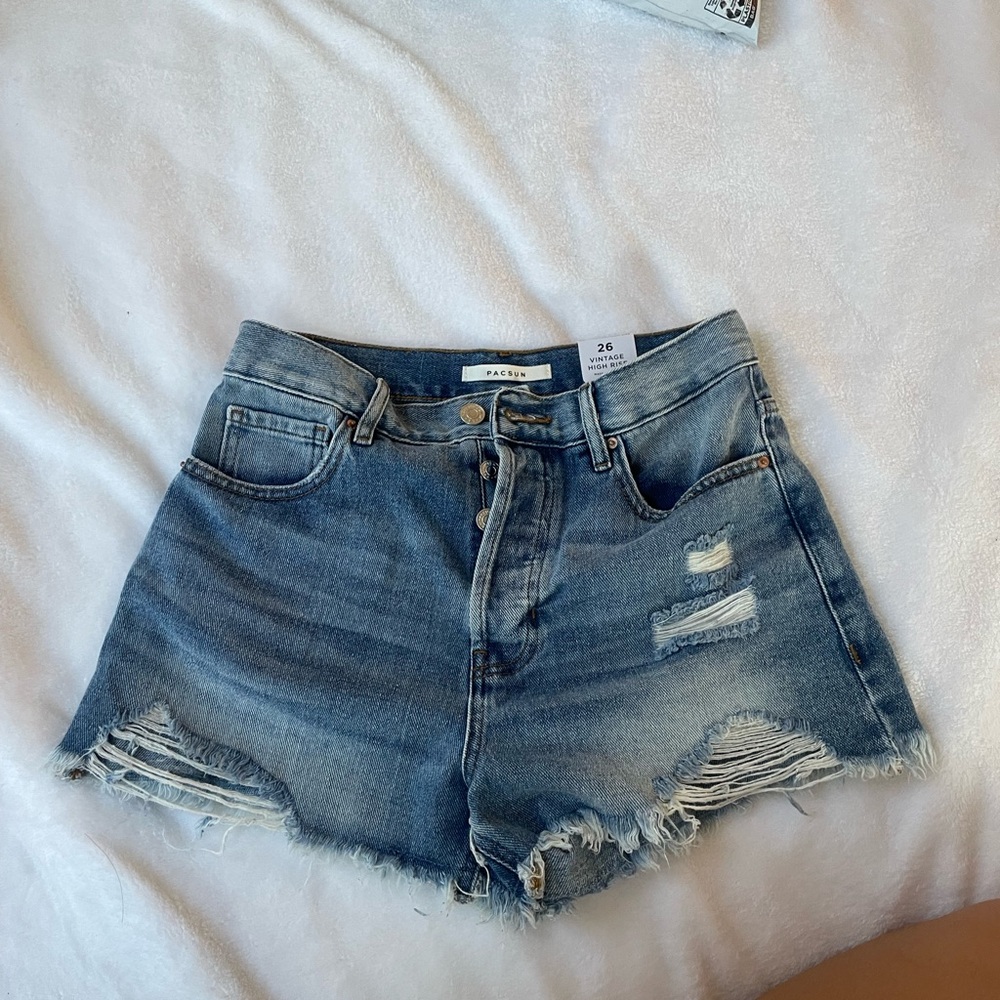 PacSun Blue Distressed Jean Shorts